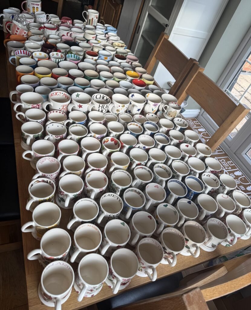 A woman obsessed with finding the perfect cuppa has spent over £2,500 on mugs - and the dedicated cupboard where she keeps all 256 of them has left people shocked.
