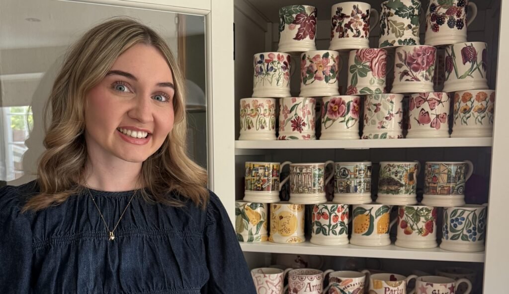 A woman obsessed with finding the perfect cuppa has spent over £2,500 on mugs - and the dedicated cupboard where she keeps all 256 of them has left people shocked.