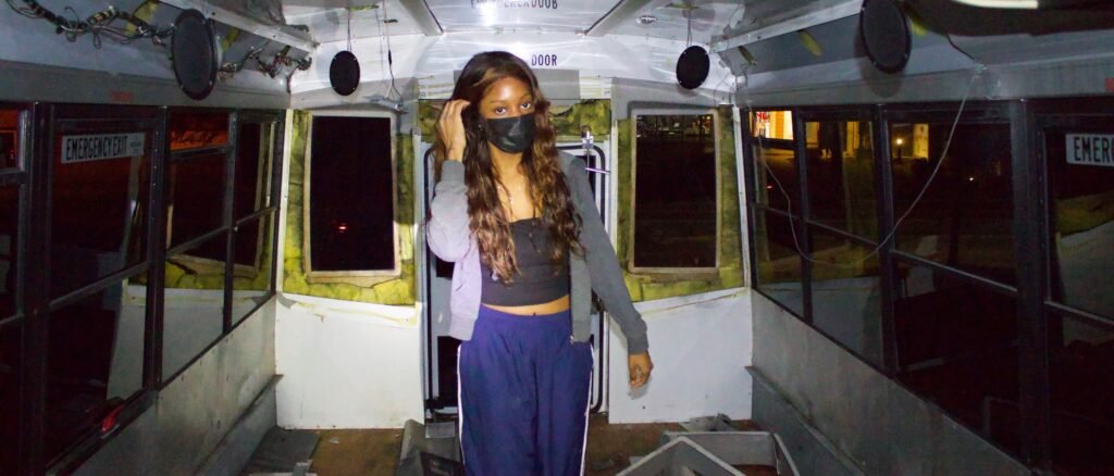 A woman has spent three years transforming an old school bus into an incredible tiny home - despite never having picked up a power tool before starting the project.