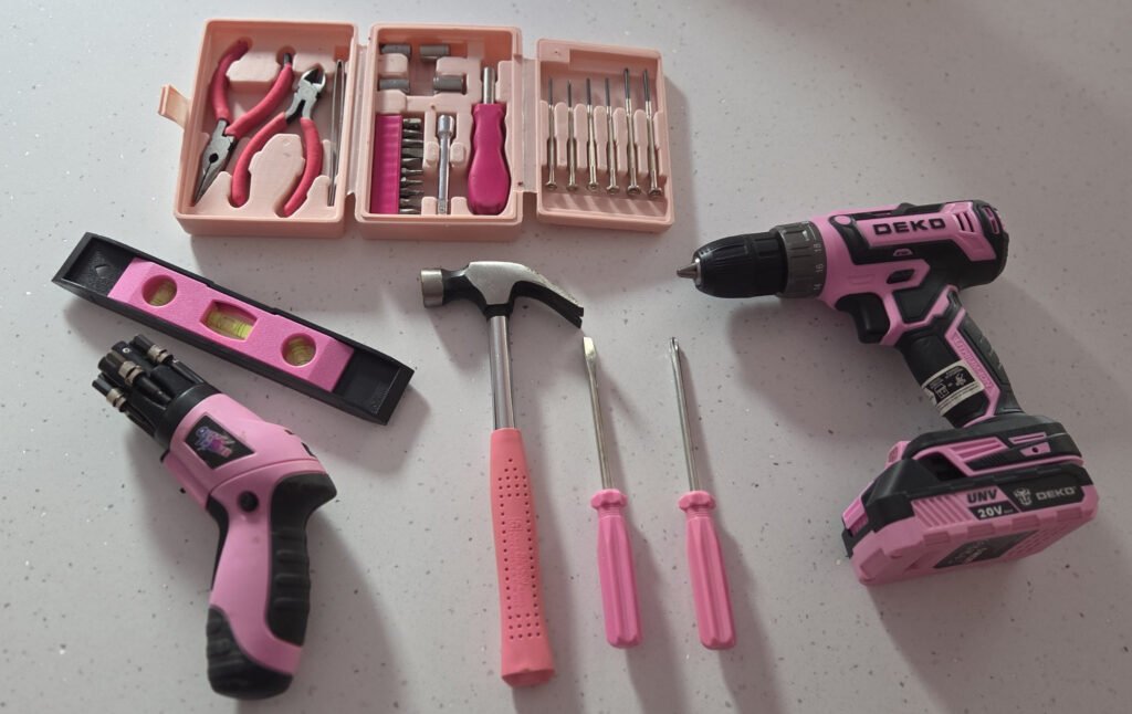 A woman has spent £25,000 turning her home into a Barbie-style pink palace - with even her power drill matching - and now the rosy five-bed is on the market for £725,000.