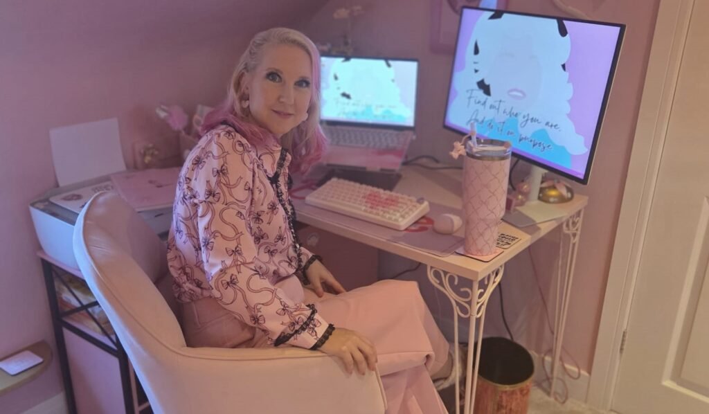 A woman has spent £25,000 turning her home into a Barbie-style pink palace - with even her power drill matching - and now the rosy five-bed is on the market for £725,000.