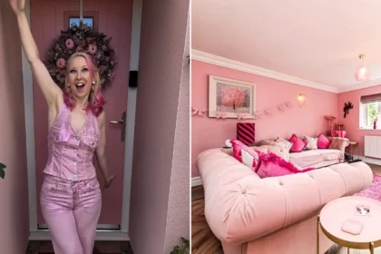 A woman has spent £25,000 turning her home into a Barbie-style pink palace - with even her power drill matching - and now the rosy five-bed is on the market for £725,000.