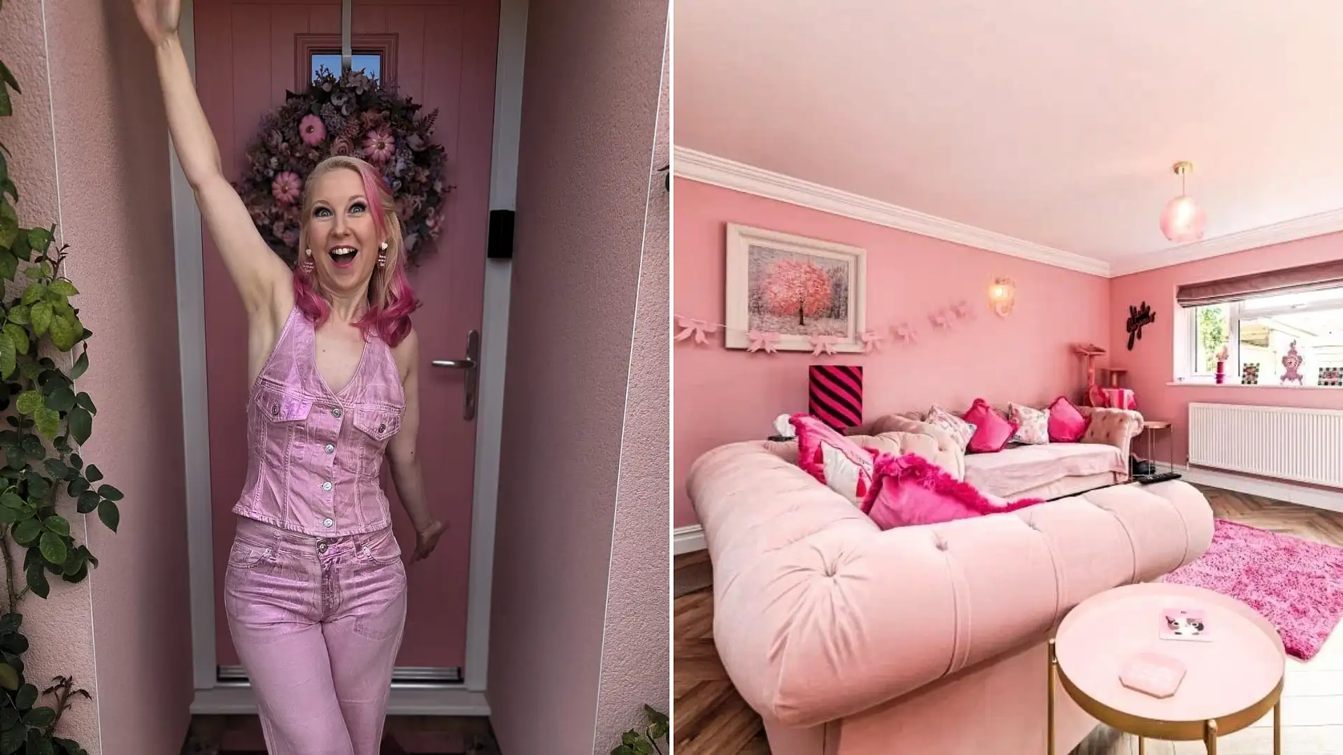 A woman has spent £25,000 turning her home into a Barbie-style pink palace - with even her power drill matching - and now the rosy five-bed is on the market for £725,000.