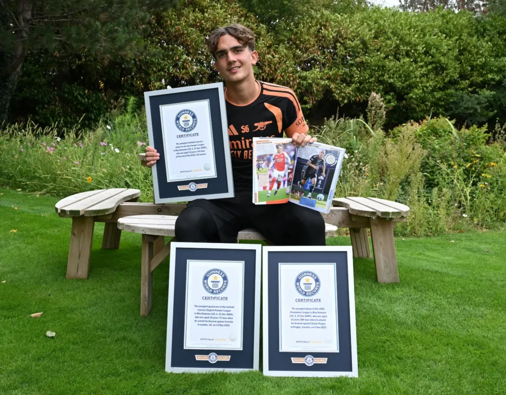 Arsenal's 16-year-old Max Dowman has won three Guinness World Records after his historic debut season, including youngest Premier League winner and goalscorer.