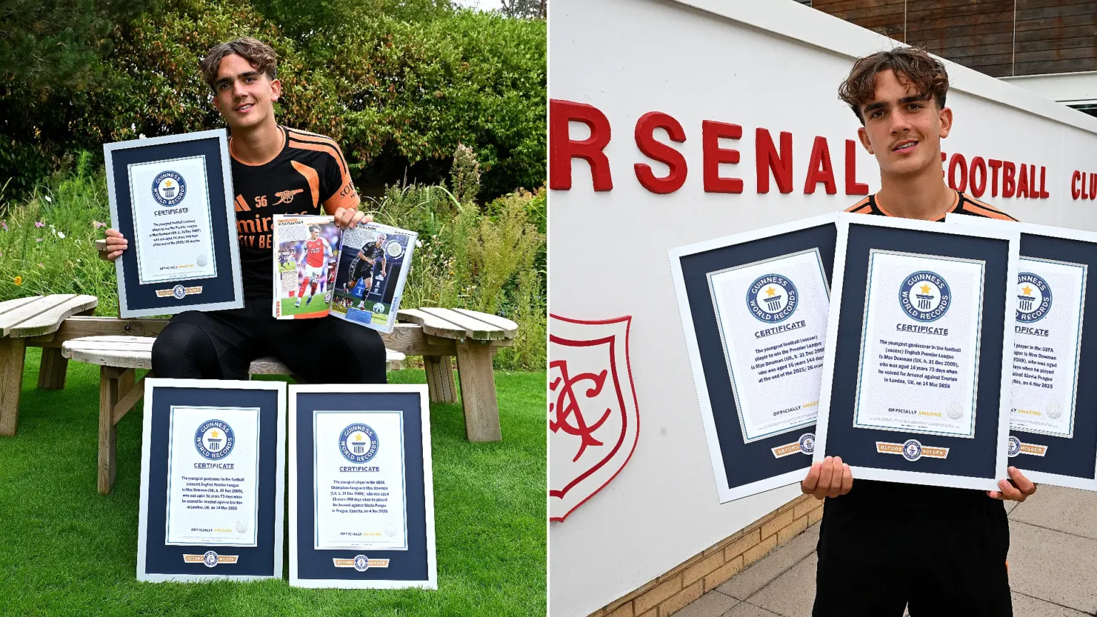 Arsenal's 16-year-old Max Dowman has won three Guinness World Records after his historic debut season, including youngest Premier League winner and goalscorer.