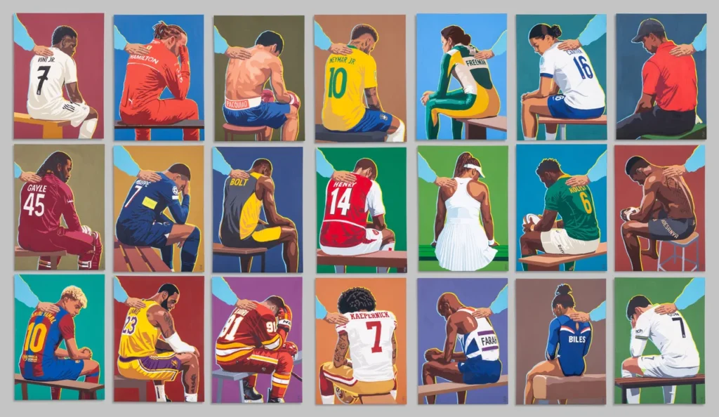 The ‘Hand of Hope’ moment after Bukayo Saka’s England penalty miss that led to vile abuse has been immortalised in artwork and is being flogged to fight racism in sport.