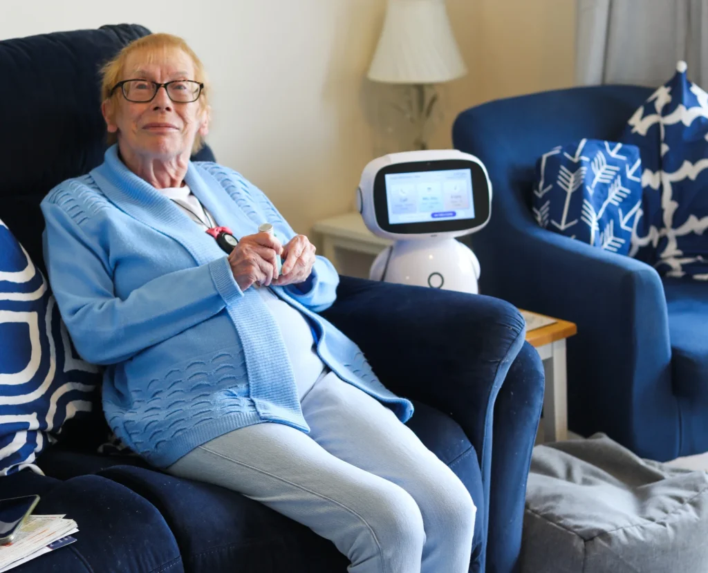 British pensioner, 74, gets robot companion named Robert to remind her to take medication and chat about washing. Meet Genie, the digital helper changing care homes.