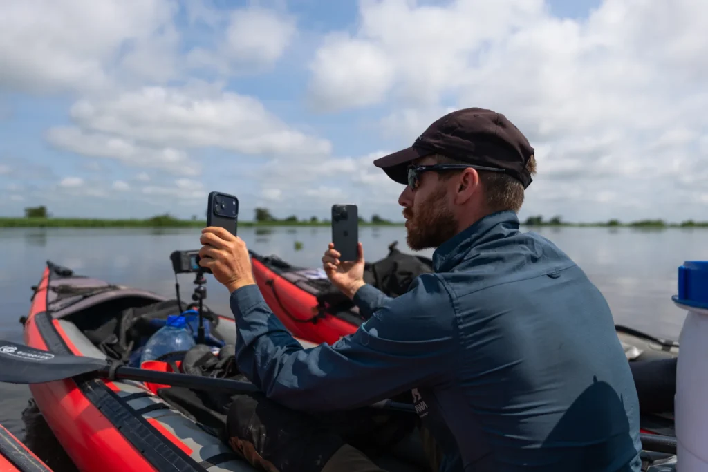 A fearless Welsh explorer has completed a dangerous 500-mile expedition kayaking through the Congo Basin after 18 days battling relentless heat, storms and exhaustion.