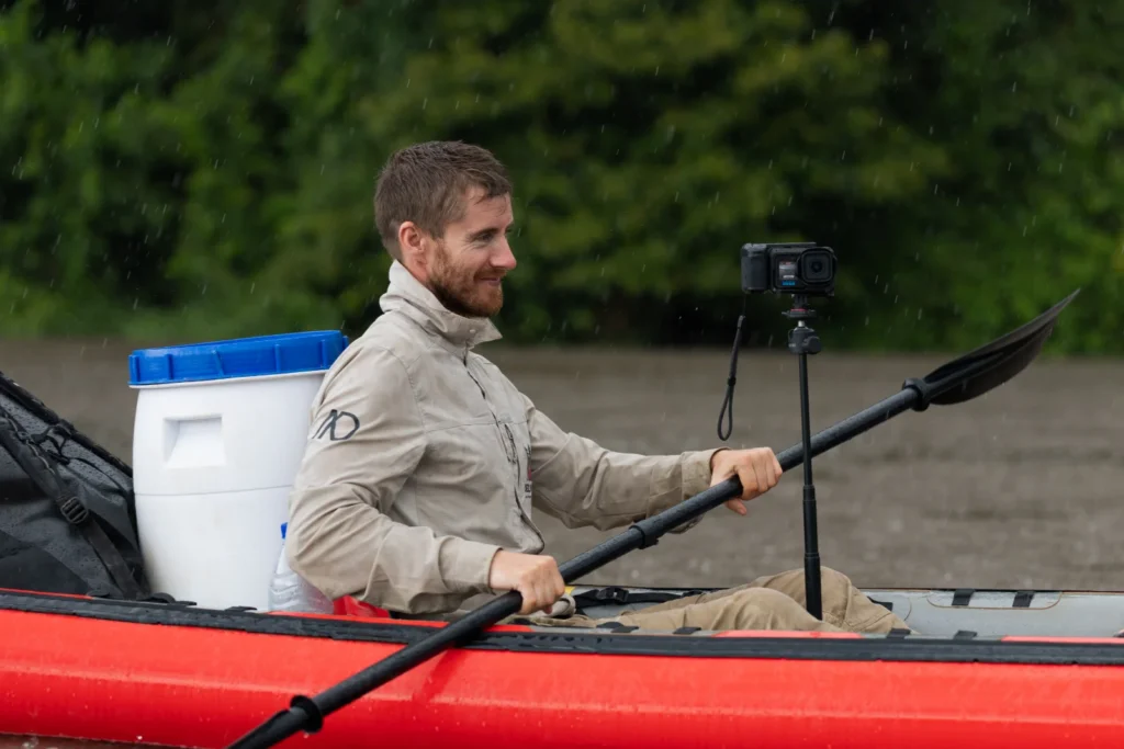 A fearless Welsh explorer has completed a dangerous 500-mile expedition kayaking through the Congo Basin after 18 days battling relentless heat, storms and exhaustion.