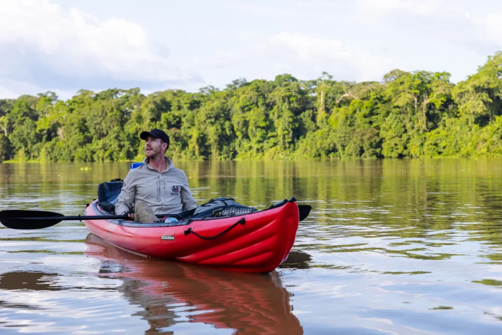 A fearless Welsh explorer has completed a dangerous 500-mile expedition kayaking through the Congo Basin after 18 days battling relentless heat, storms and exhaustion.