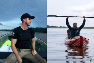 A fearless Welsh explorer has completed a dangerous 500-mile expedition kayaking through the Congo Basin after 18 days battling relentless heat, storms and exhaustion.