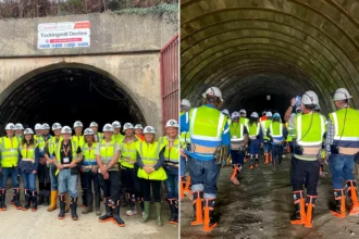 Britain's last deep tin mine prepares to reopen after 400 years as shanty singers perform 150ft underground in South Crofty, Cornwall, testing eerie acoustics.