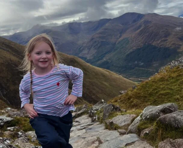 Four-year-old Millie Hart becomes one of the youngest ever to conquer Ben Nevis, the UK's highest peak, completing the 4,413-foot mountain in just 10.5 hours.