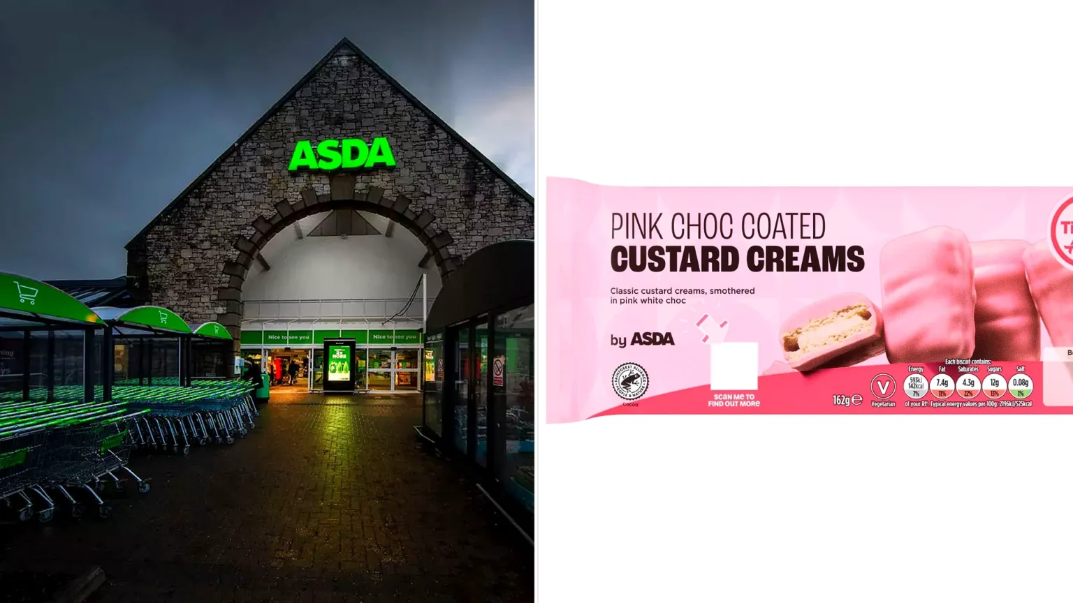 Brits rush to Asda for new pink custard cream biscuits with Barbie-style makeover. Shoppers call them very nice and purchases support breast cancer charities.