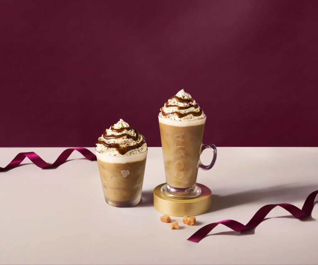 Costa Coffee has unveiled its 2026 Christmas menu, featuring a host of new festive drinks, food and sweet treats. Among the biggest additions is the Golden Hazel Latte.