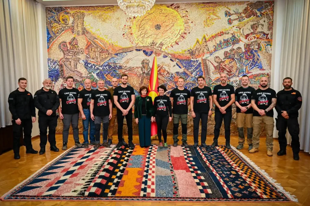 Bart Pitala with team in formal meeting with North Macedonia President.