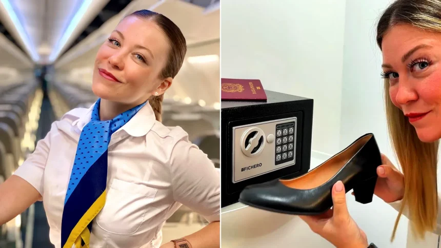 Flight attendant Barbara Bacilieri reveals why travellers should place suitcases in hotel bathtubs and leave shoes on safes - practical travel hacks to avoid bed bugs and forgotten valuables.