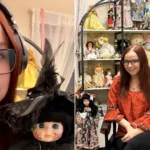 A woman who lives with dozens of ‘haunted’ dolls says Halloween is the craziest time of year in her house, with mischievous activity ramping up.