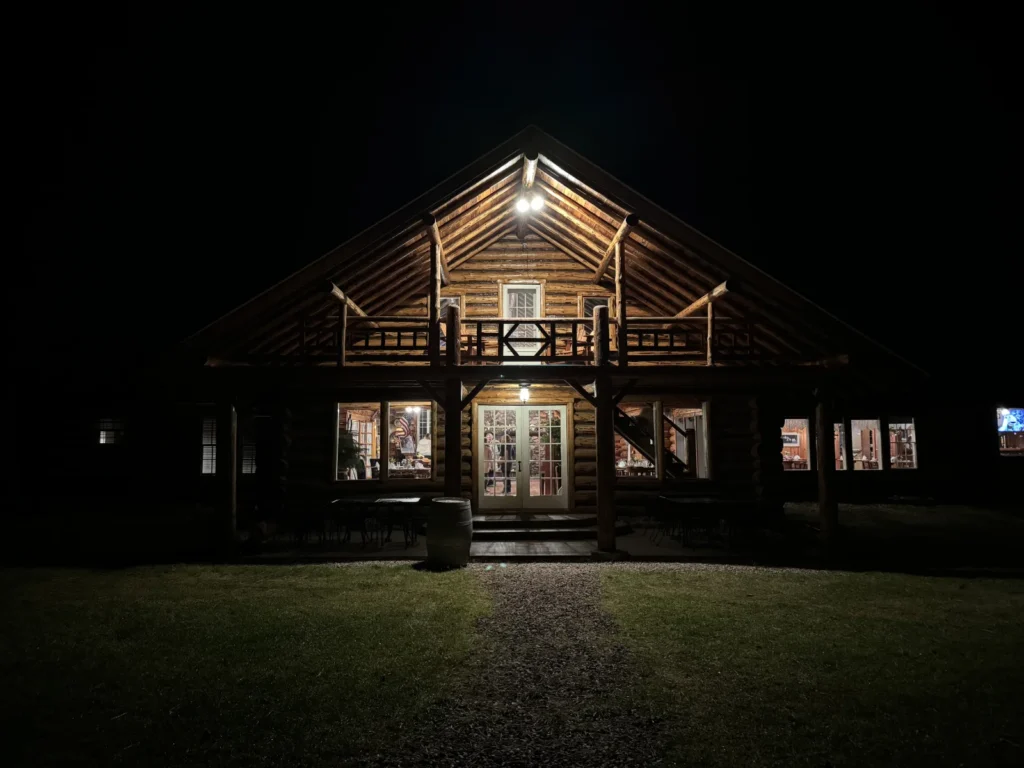 A woman who stayed at a cabin in the woods alone has revealed her shock after spotting what appeared to be a man with two arms reaching out in a photo she took of the.