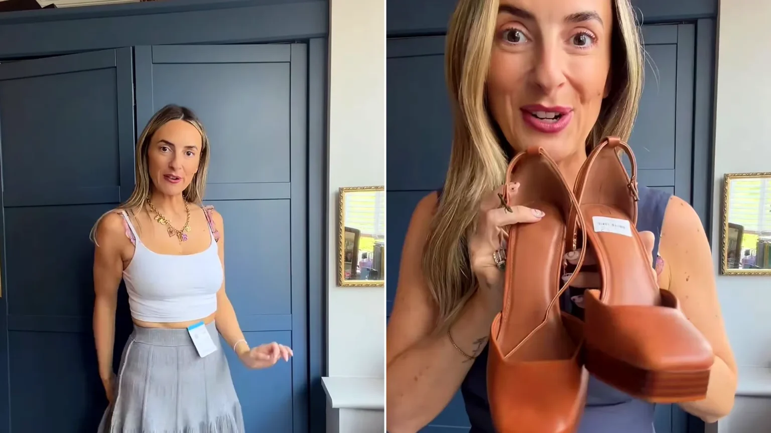 Charity shop expert bags £1,000 worth of designer clothes for just £60, including Reiss handbags and Jigsaw jumpsuits. See her incredible haul.