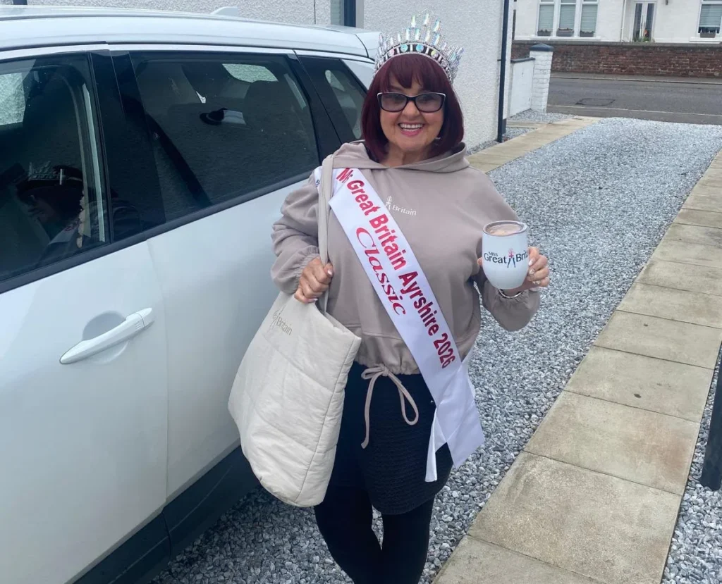 A 71-year-old gran has taken to the stage to show off her glamour and glitz in the hopes of bringing home a prestigious beauty queen crown to Scotland.