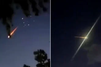 A blazing meteor lit up the night sky over western Libya on Sunday, with residents hearing loud thunder-like sounds. The Libyan space centre confirmed the dramatic sighting.