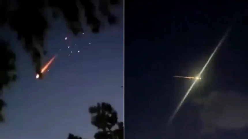 A blazing meteor lit up the night sky over western Libya on Sunday, with residents hearing loud thunder-like sounds. The Libyan space centre confirmed the dramatic sighting.