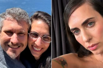 Left: Hila Klein with a serious expression. Right: Her handwritten statement starting 'I am living in a nightmare I cannot wake up from.