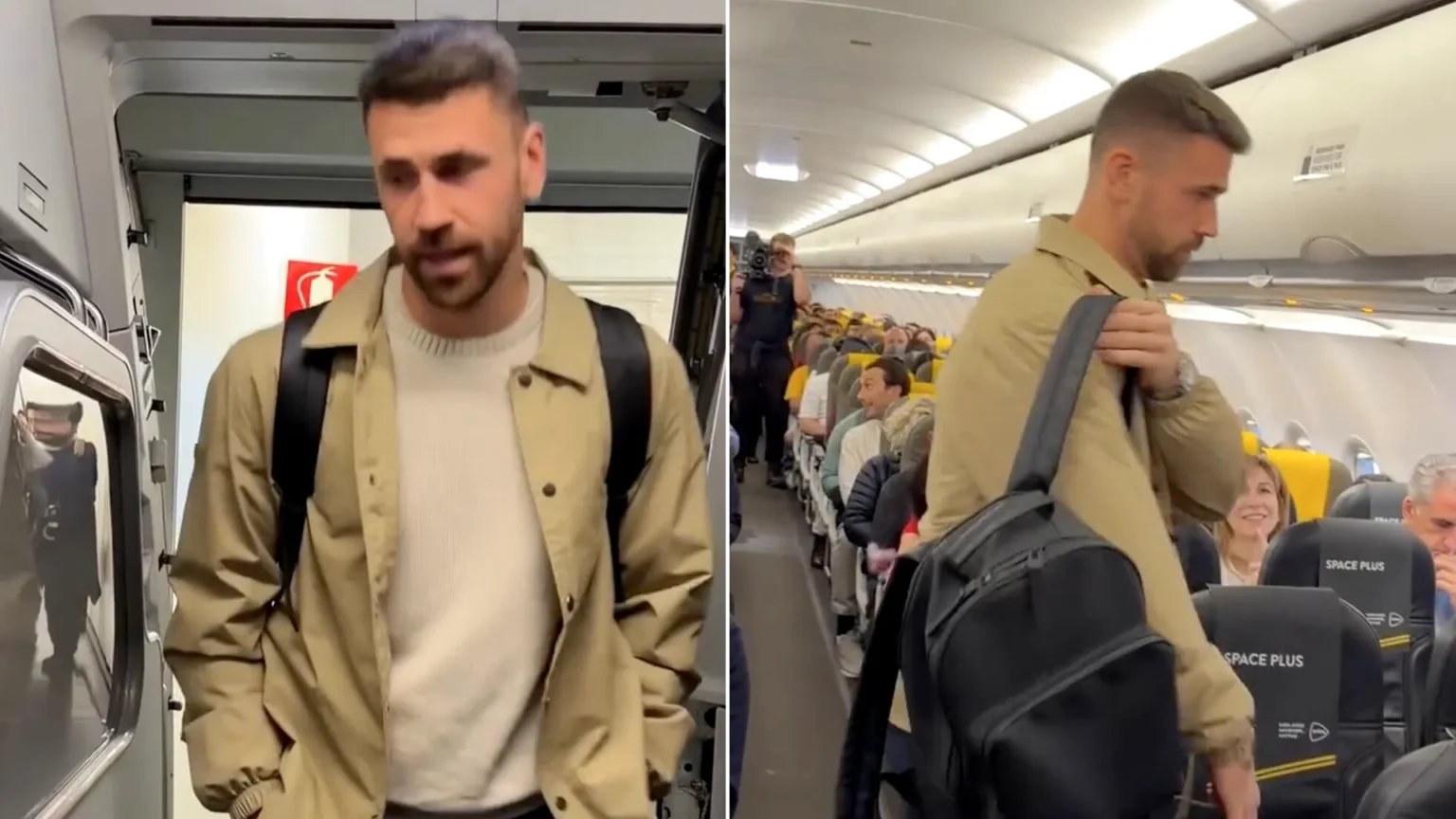 A pro footballer stunned passengers when he boarded an economy flight to pick up his Ballon d’Or prize for being the world’s best goalkeeper.