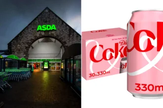 Asda brings back pink Diet Coke cans for Tickled Pink breast cancer campaign. Limited-edition 30-can boxes available for £10, with shoppers calling them 'literal heaven'.