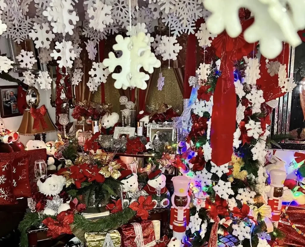 Woman spends nearly £3,800 turning home into festive Christmas grotto 73 days early. Georgia Gaddis transforms her house into a winter wonderland.